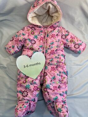 Butterfly - Pink Baby Hooded Snowsuit/Bunting Bag